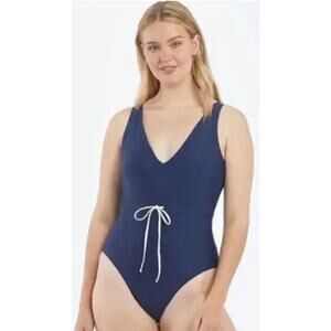 NEW Summersalt 6 Navy Blue Back Flip One Piece Swimsuit Coastal Pool Beach